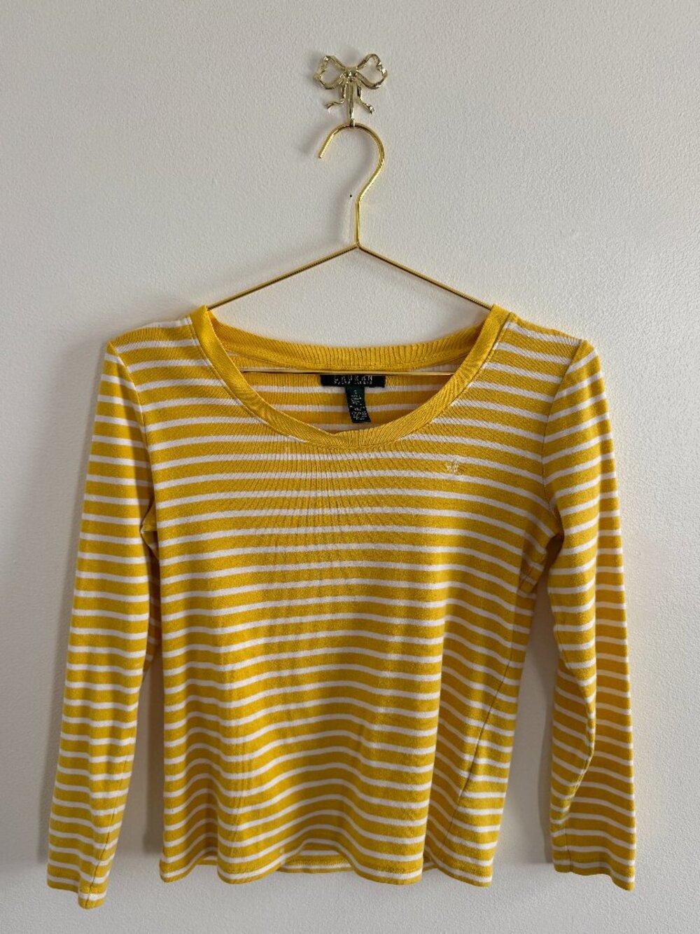 Ralph Lauren Long Sleeve Yellow Stripe Shirt S